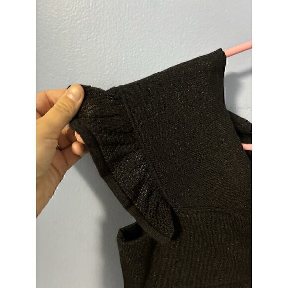 Zac Posen / Target Womens Size M Off Shoulder Sheer Black Metallic Mini Dress - Picture 8 of 9